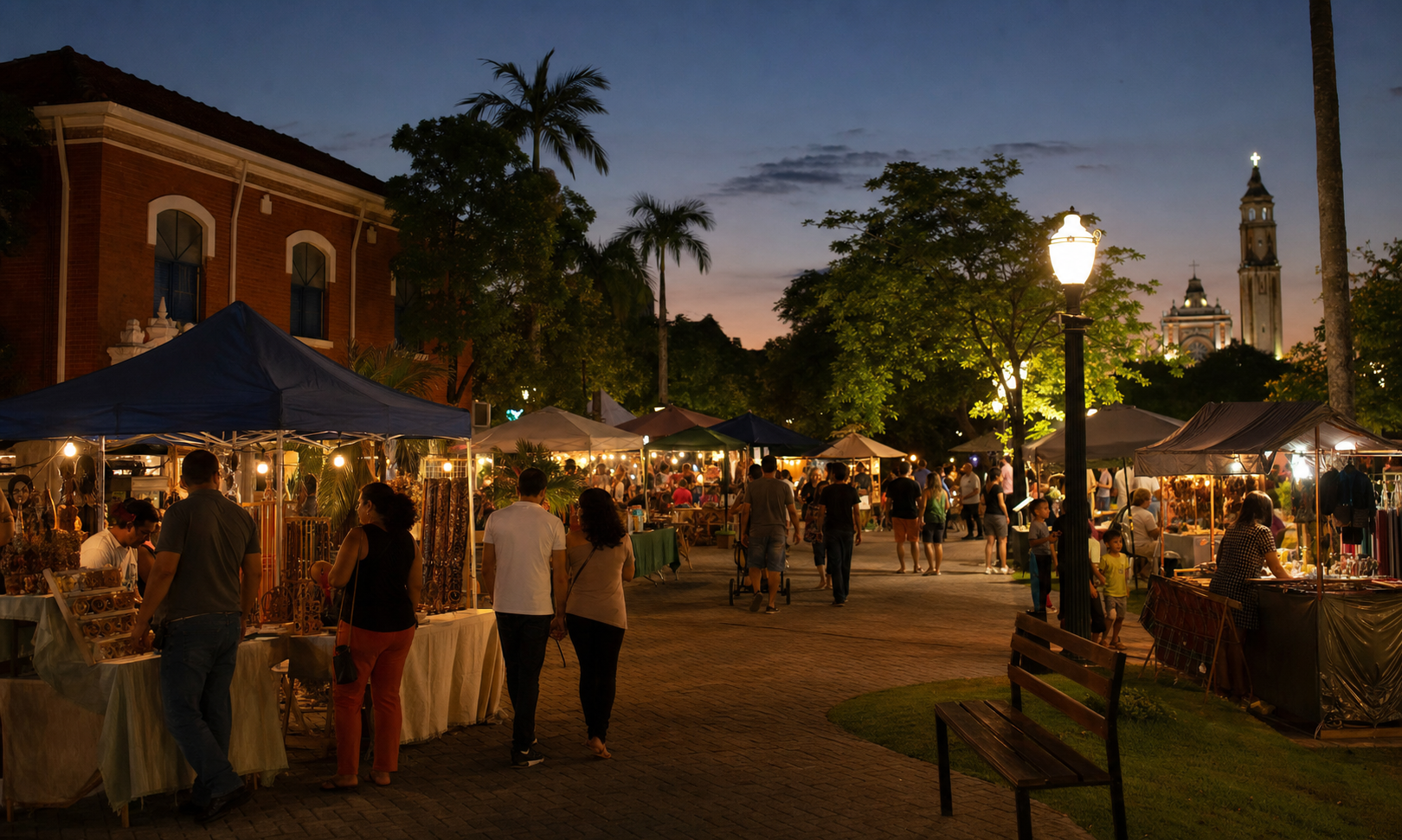 Evento cultural em praça pública brasileira